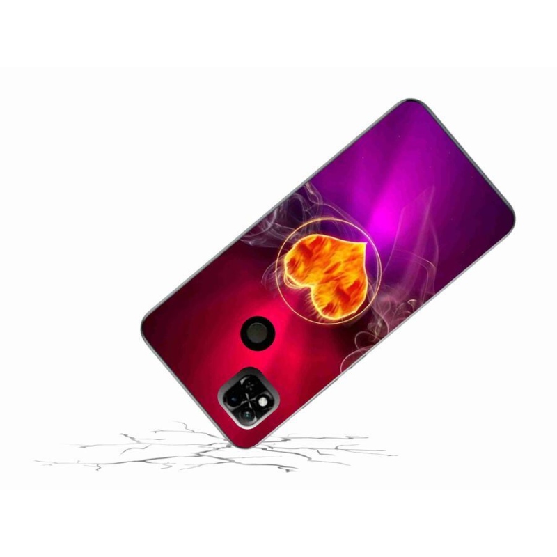 Gélový kryt mmCase na mobil Xiaomi Redmi 10A - ohnivé srdce