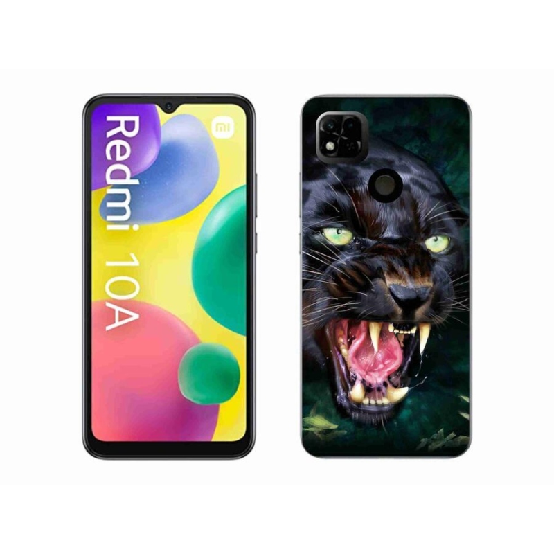 Gélový kryt mmCase na mobil Xiaomi Redmi 10A - rozzúrený čierny panter