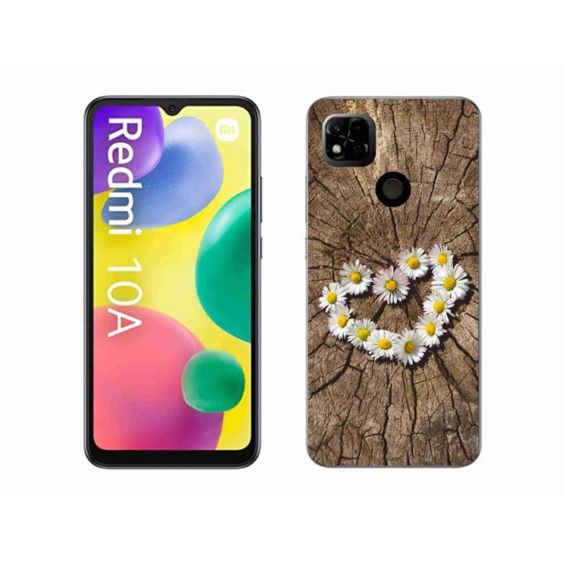 Gélový kryt mmCase na mobil Xiaomi Redmi 10A - srdce z margaréty