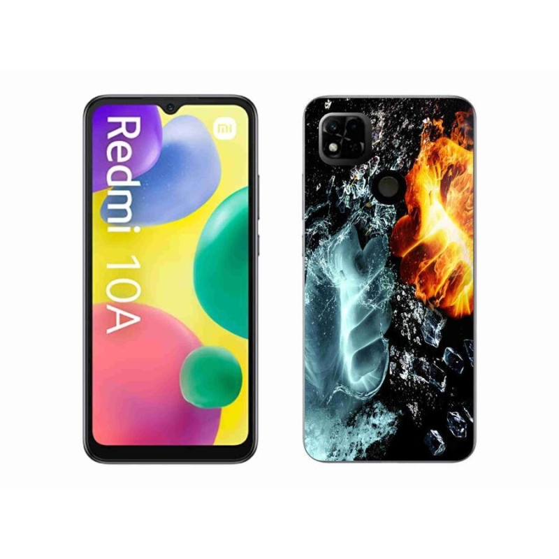 Gélový kryt mmCase na mobil Xiaomi Redmi 10A - voda a oheň