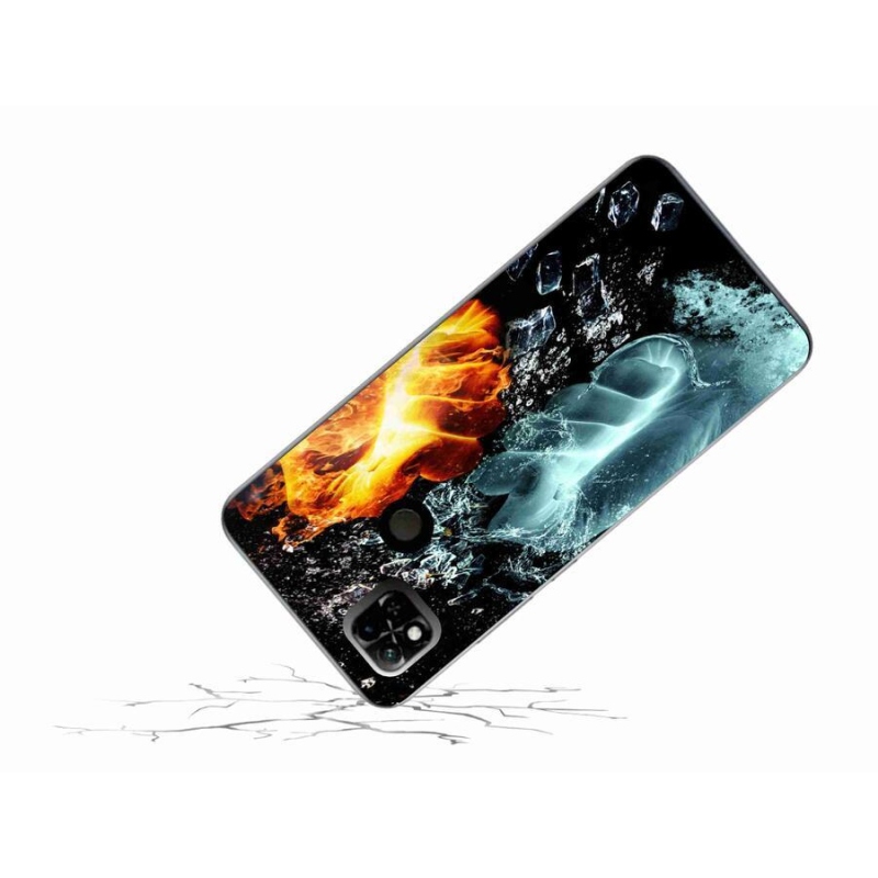 Gélový kryt mmCase na mobil Xiaomi Redmi 10A - voda a oheň