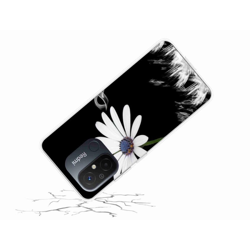 Gélový kryt mmCase na mobil Xiaomi Redmi 12C - biela kvetina