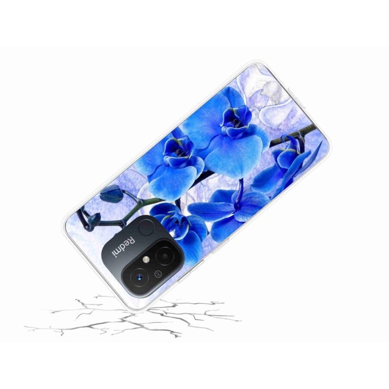 Gélový kryt mmCase na mobil Xiaomi Redmi 12C - modré kvety