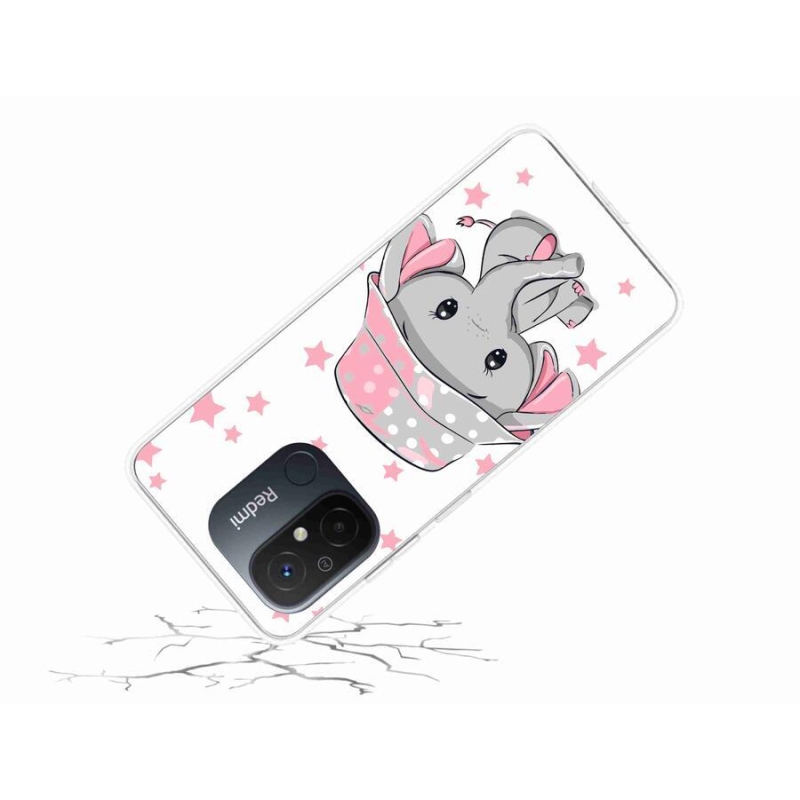 Gélový kryt mmCase na mobil Xiaomi Redmi 12C - ružový slon