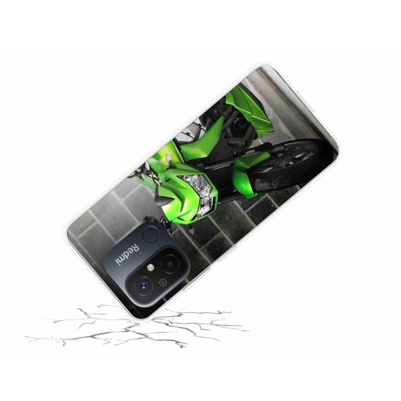 Gélový kryt mmCase na mobil Xiaomi Redmi 12C - zelená motorka