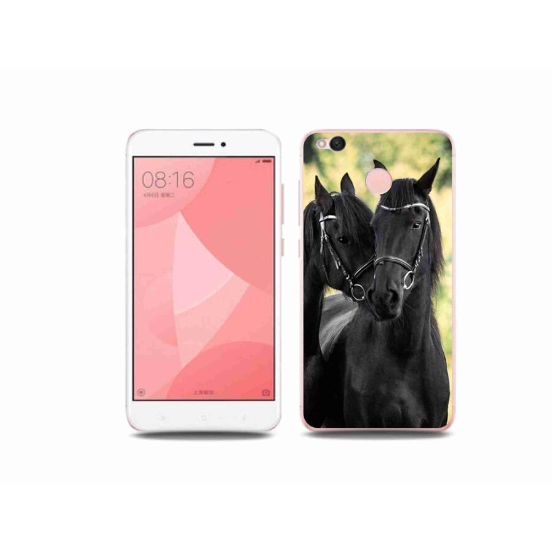 Gélový kryt mmCase na mobil Xiaomi Redmi 4X - dva čierne kone