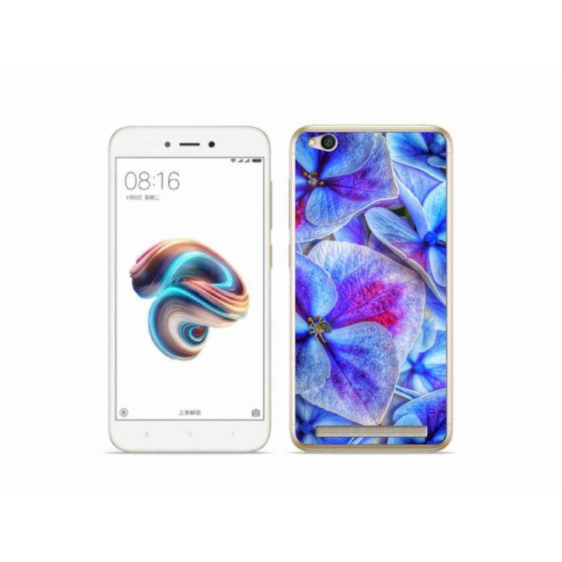 Gélový kryt mmCase na mobil Xiaomi Redmi 5A - modré kvety 1