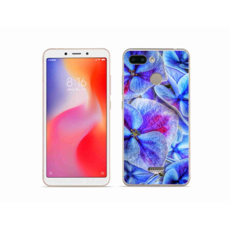 Gélový kryt mmCase na mobil Xiaomi Redmi 6 - modré kvety 1