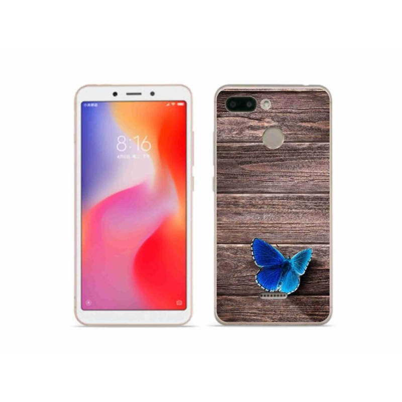 Gélový kryt mmCase na mobil Xiaomi Redmi 6 - modrý motýľ 1