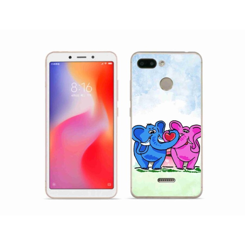 Gélový kryt mmCase na mobil Xiaomi Redmi 6 - zamilovaní slony