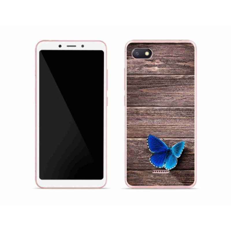 Gélový kryt mmCase na mobil Xiaomi Redmi 6A - modrý motýľ 1