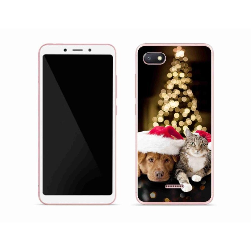 Gélový kryt mmCase na mobil Xiaomi Redmi 6A - vianočný pes a mačka