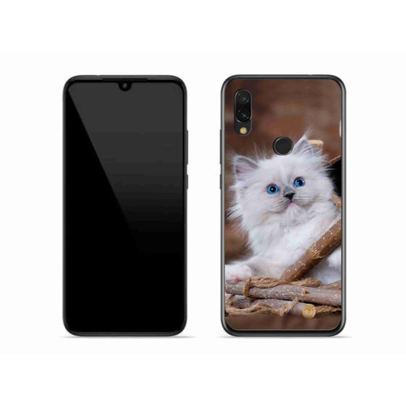 Gélový kryt mmCase na mobil Xiaomi Redmi 7 - biele mačiatko