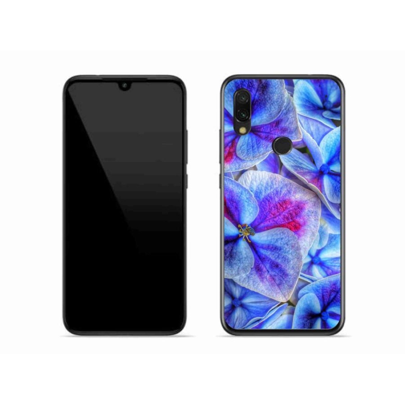 Gélový kryt mmCase na mobil Xiaomi Redmi 7 - modré kvety 1