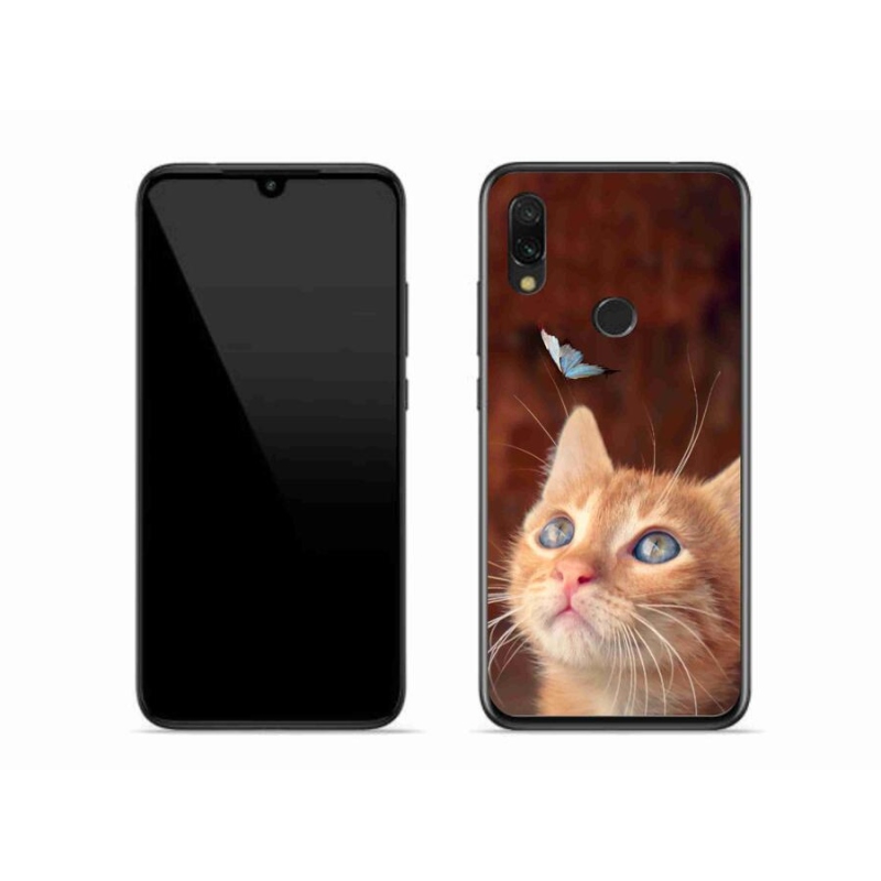 Gélový kryt mmCase na mobil Xiaomi Redmi 7 - motýľ a mačiatko