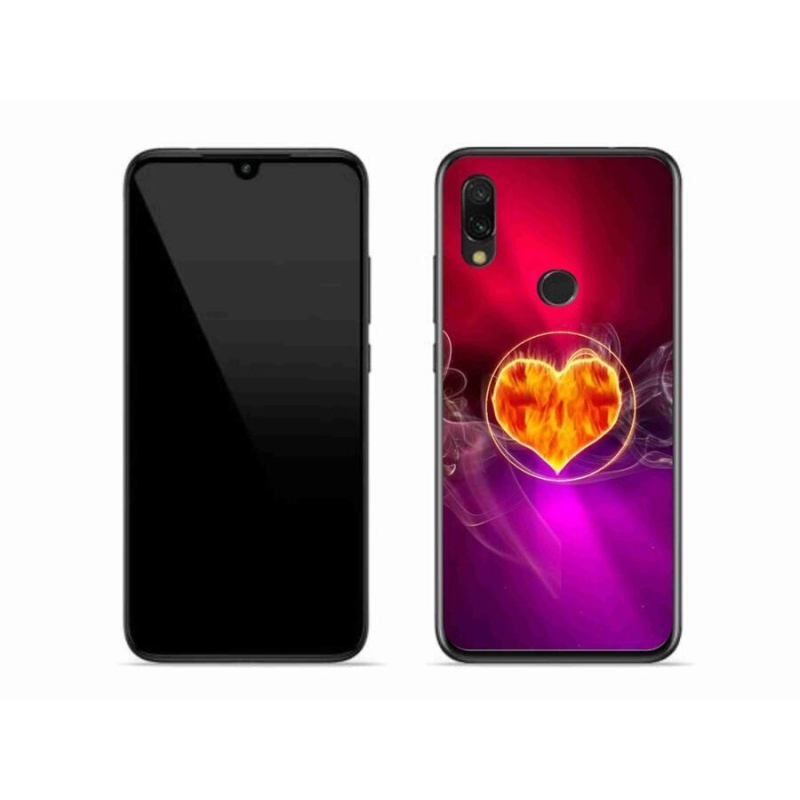 Gélový kryt mmCase na mobil Xiaomi Redmi 7 - ohnivé srdce