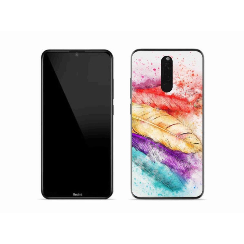 Gélový kryt mmCase na mobil Xiaomi Redmi 8 - farebné perie