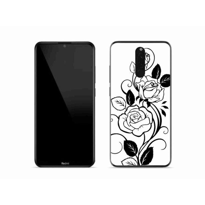 Gélový kryt mmCase na mobil Xiaomi Redmi 8 - čiernobiela ruža
