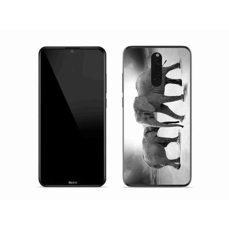 Gélový kryt mmCase na mobil Xiaomi Redmi 8 - čiernobieli slony