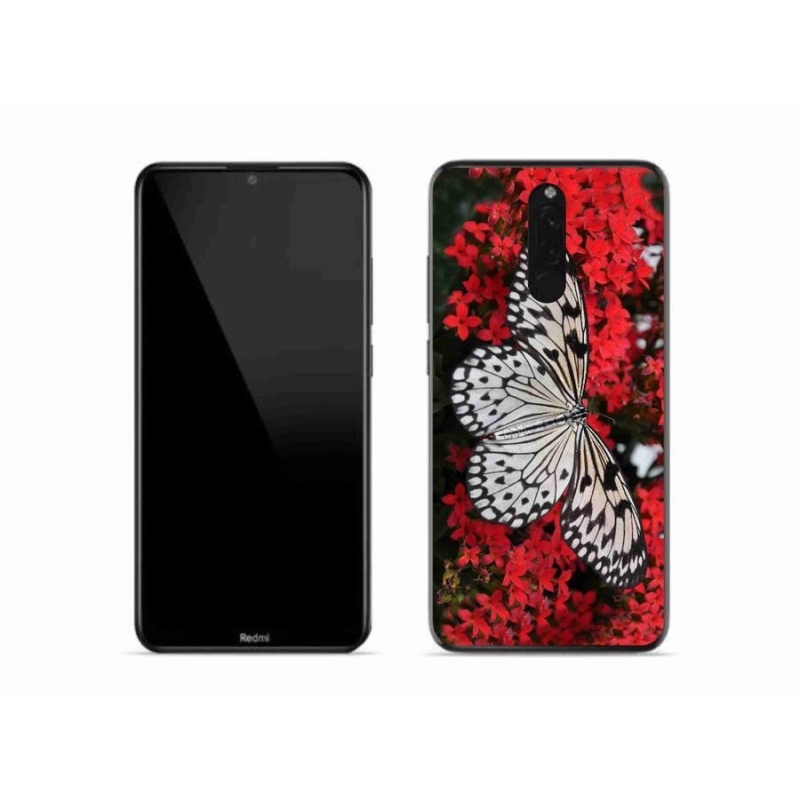 Gélový kryt mmCase na mobil Xiaomi Redmi 8 - čiernobiely motýľ 1