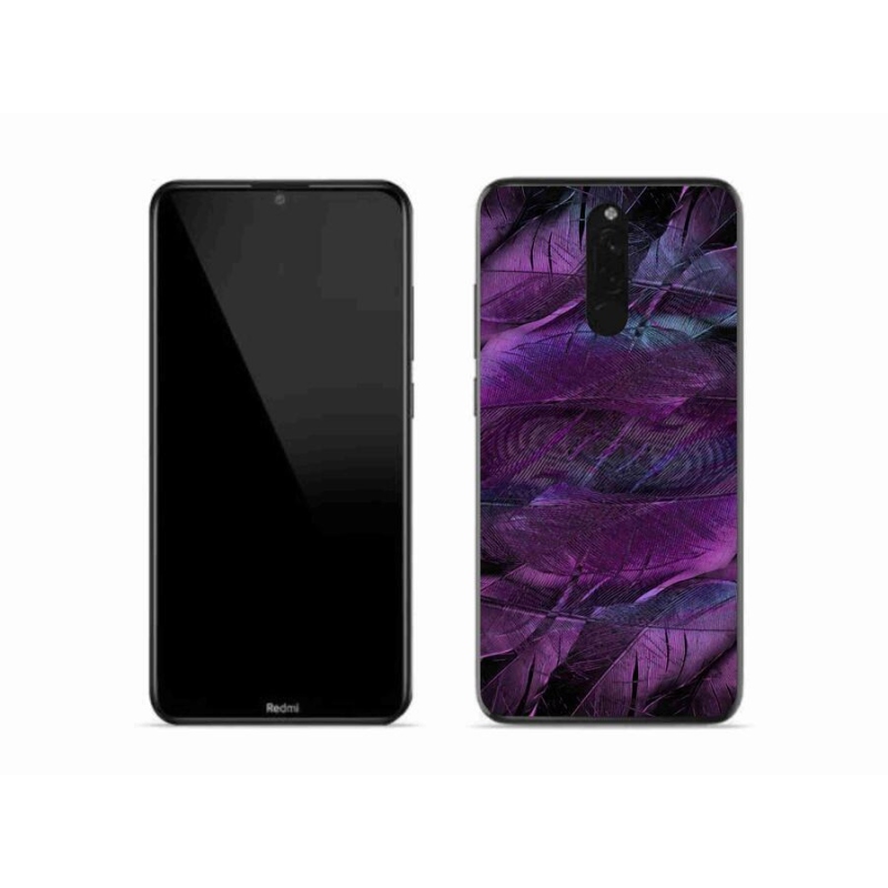 Gélový kryt mmCase na mobil Xiaomi Redmi 8 - fialové pierka