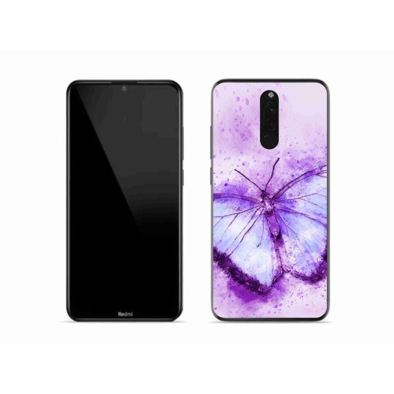 Gélový kryt mmCase na mobil Xiaomi Redmi 8 - fialový motýľ