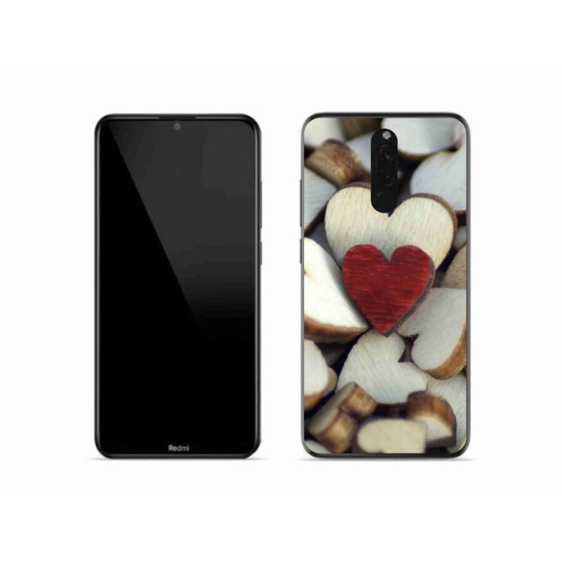 Gélový kryt mmCase na mobil Xiaomi Redmi 8 - gravírované červené srdce