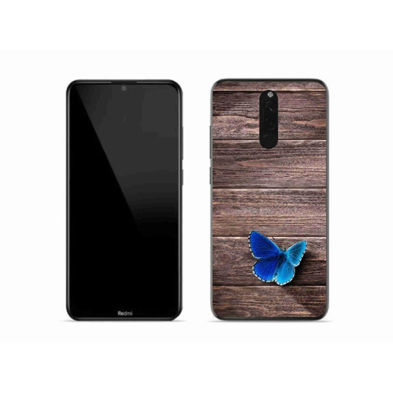 Gélový kryt mmCase na mobil Xiaomi Redmi 8 - modrý motýľ 1