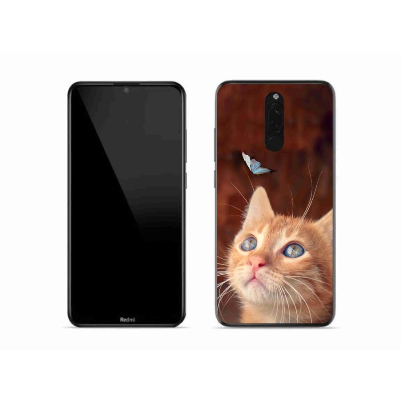 Gélový kryt mmCase na mobil Xiaomi Redmi 8 - motýľ a mačiatko