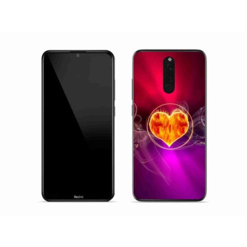 Gélový kryt mmCase na mobil Xiaomi Redmi 8 - ohnivé srdce