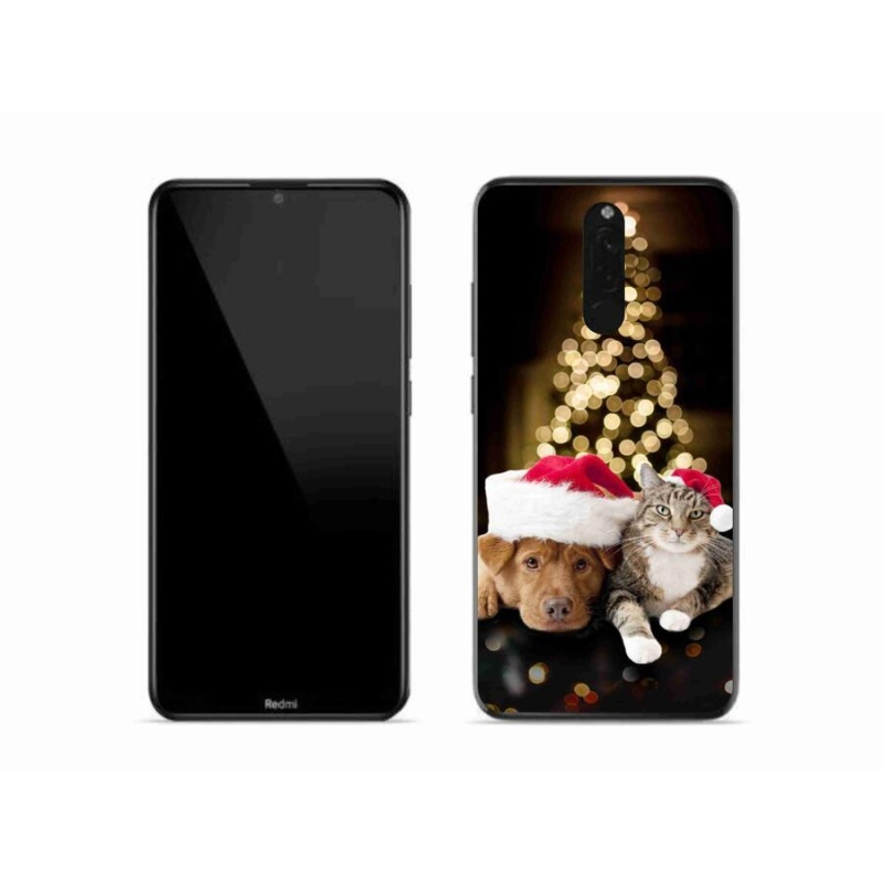 Gélový kryt mmCase na mobil Xiaomi Redmi 8 - vianočný pes a mačka