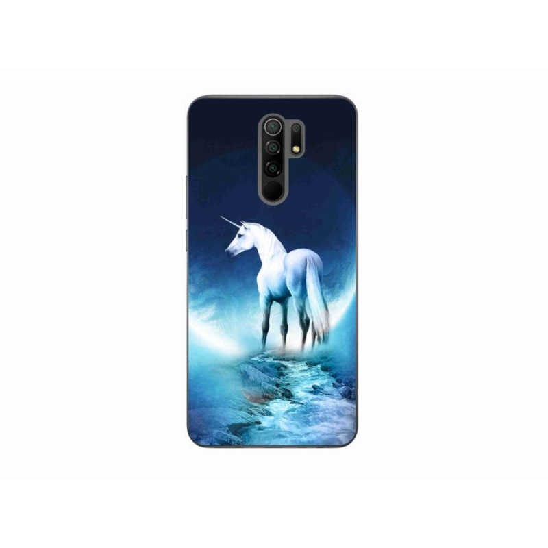 Gélový kryt mmCase na mobil Xiaomi Redmi 9 - biely jednorožec