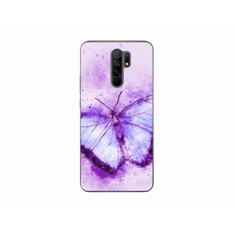 Gélový kryt mmCase na mobil Xiaomi Redmi 9 - fialový motýľ