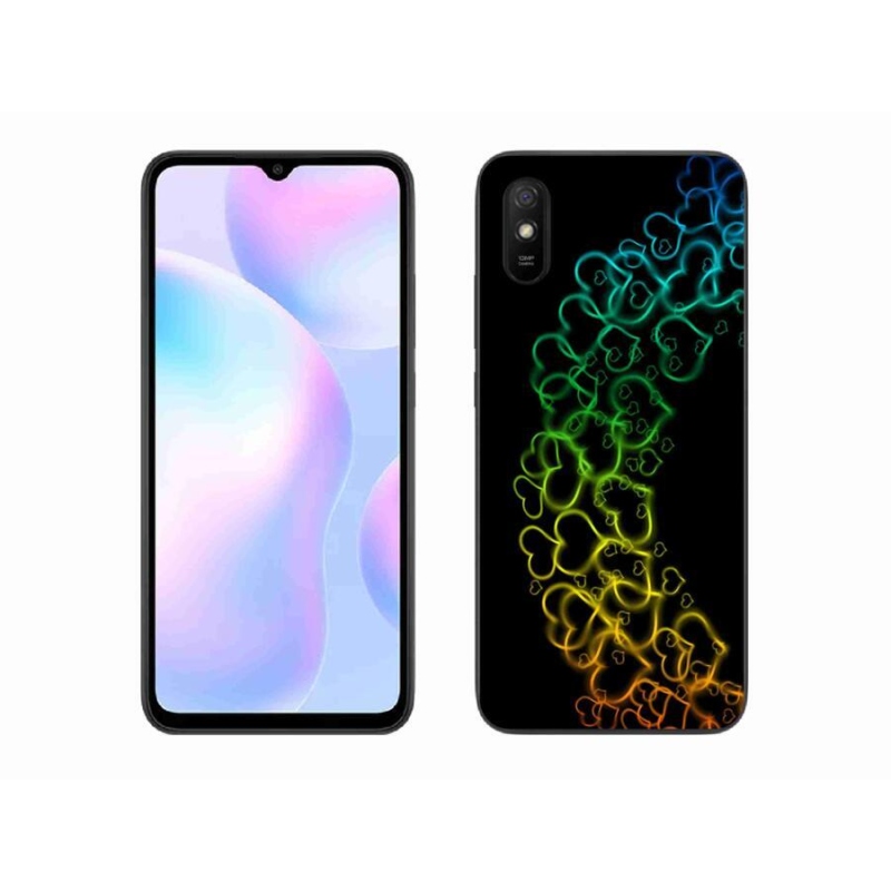 Gélový kryt mmCase na mobil Xiaomi Redmi 9A - farebná srdiečka