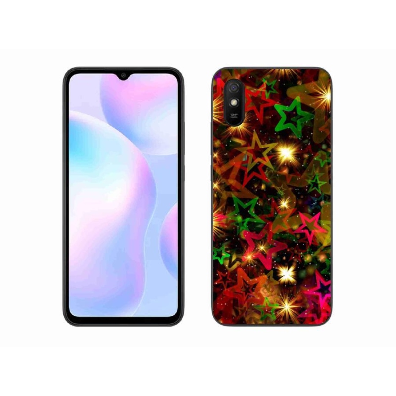 Gélový kryt mmCase na mobil Xiaomi Redmi 9A - farebné hviezdičky