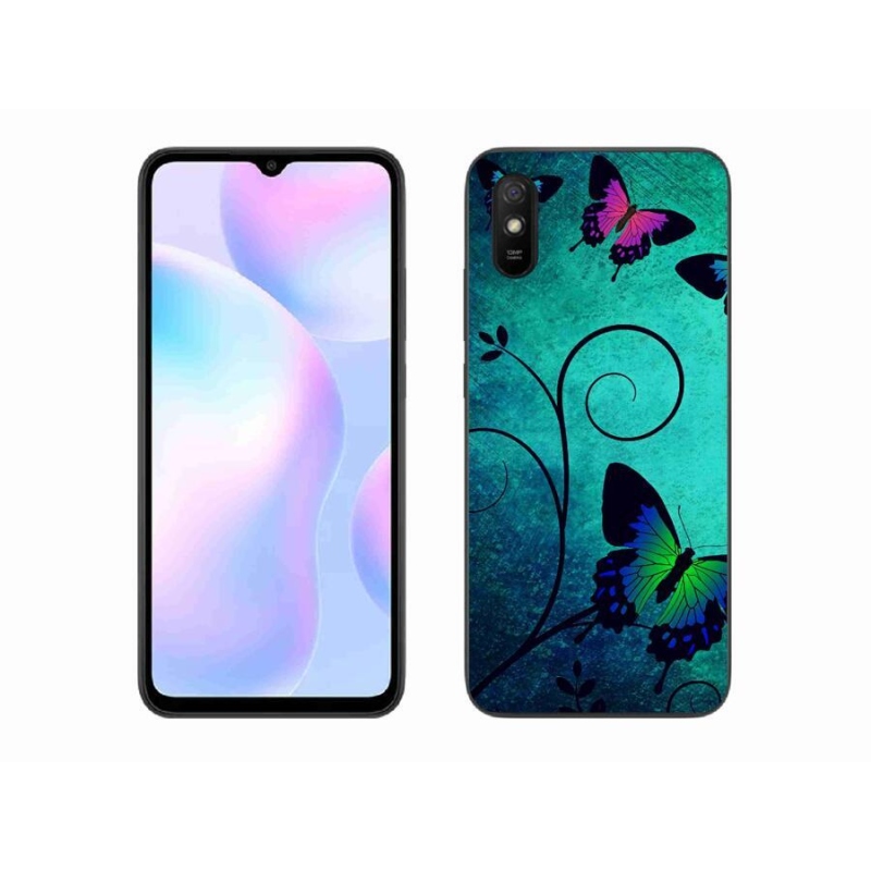 Gélový kryt mmCase na mobil Xiaomi Redmi 9A - farebné motýle