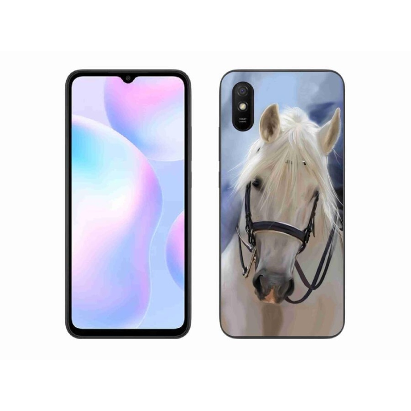 Gélový kryt mmCase na mobil Xiaomi Redmi 9A - biely kôň