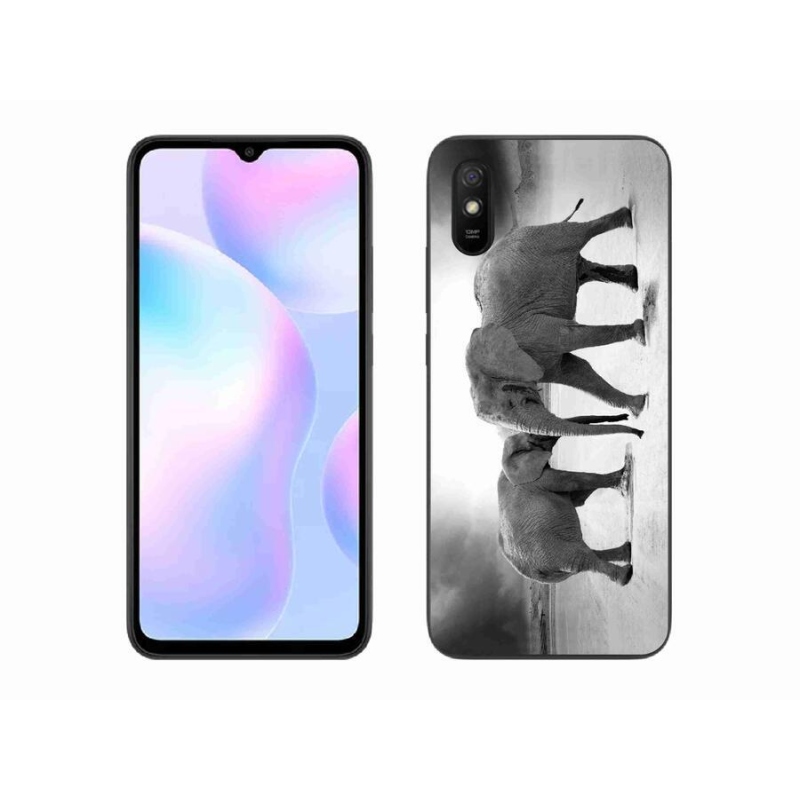 Gélový kryt mmCase na mobil Xiaomi Redmi 9A - čiernobieli slony