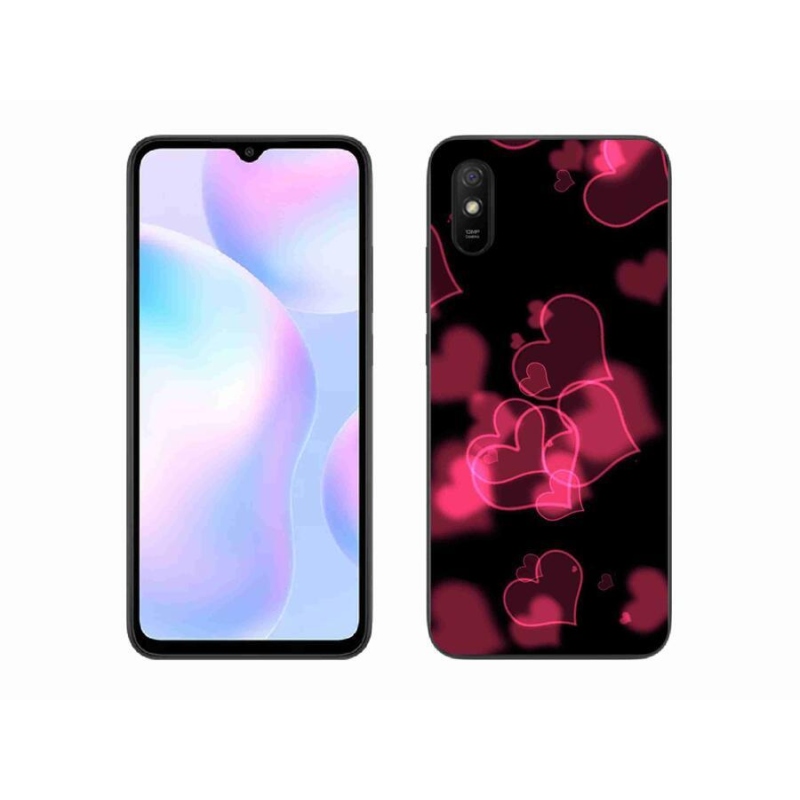 Gélový kryt mmCase na mobil Xiaomi Redmi 9A - červené srdiečka