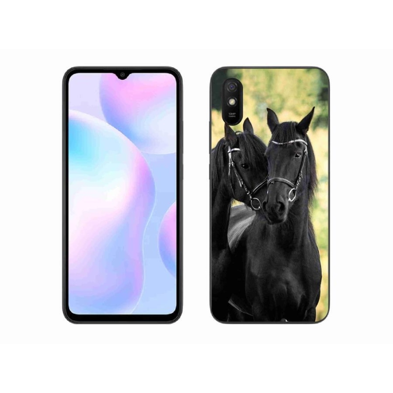 Gélový kryt mmCase na mobil Xiaomi Redmi 9A - dva čierne kone