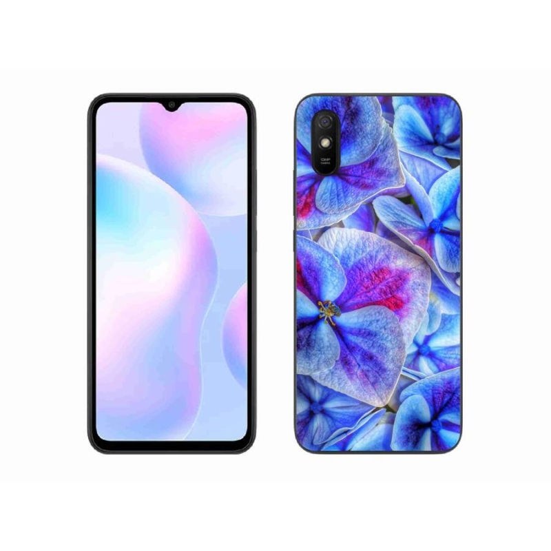 Gélový kryt mmCase na mobil Xiaomi Redmi 9A - modré kvety 1