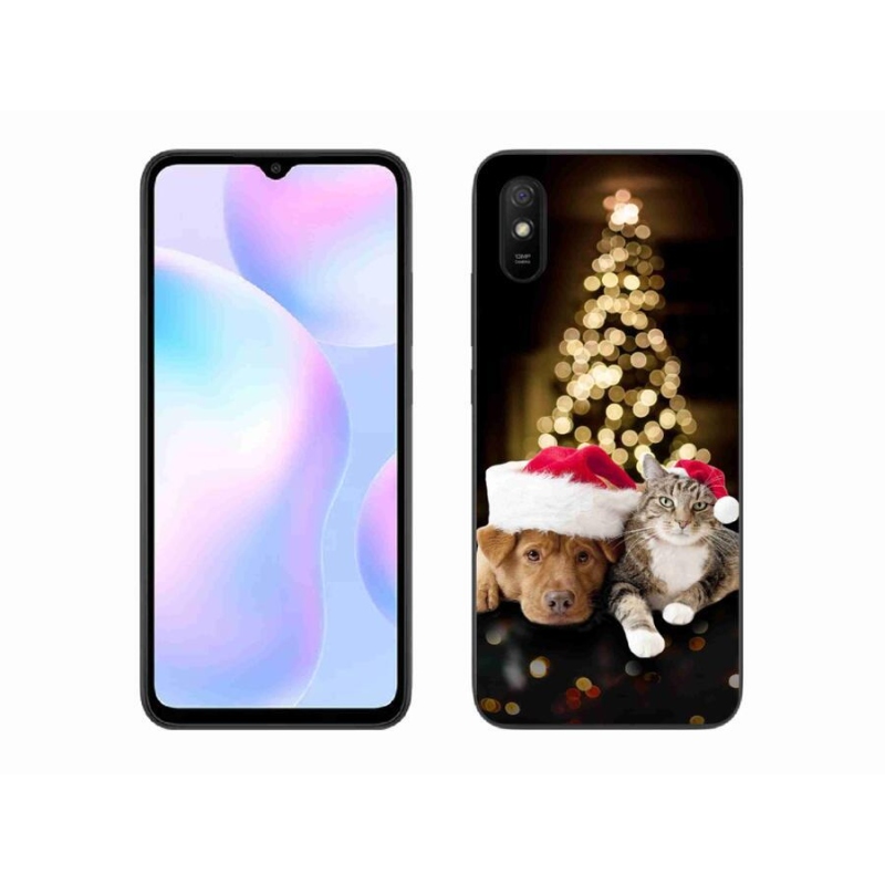 Gélový kryt mmCase na mobil Xiaomi Redmi 9A - vianočný pes a mačka