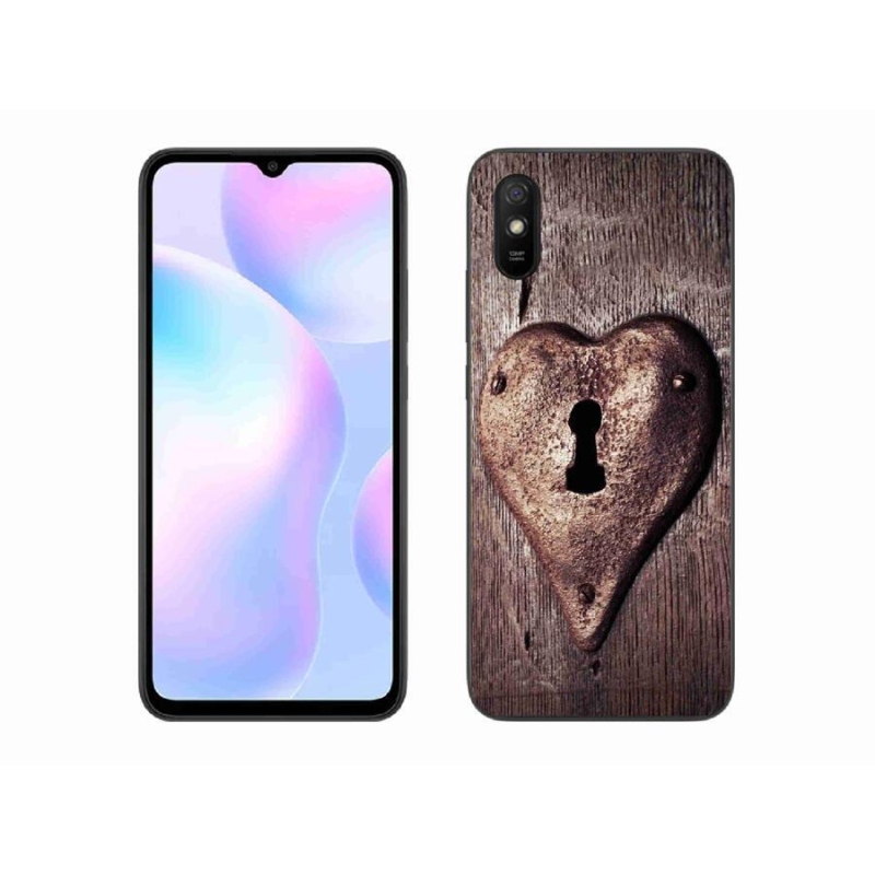 Gélový kryt mmCase na mobil Xiaomi Redmi 9A - zámok v tvare srdca