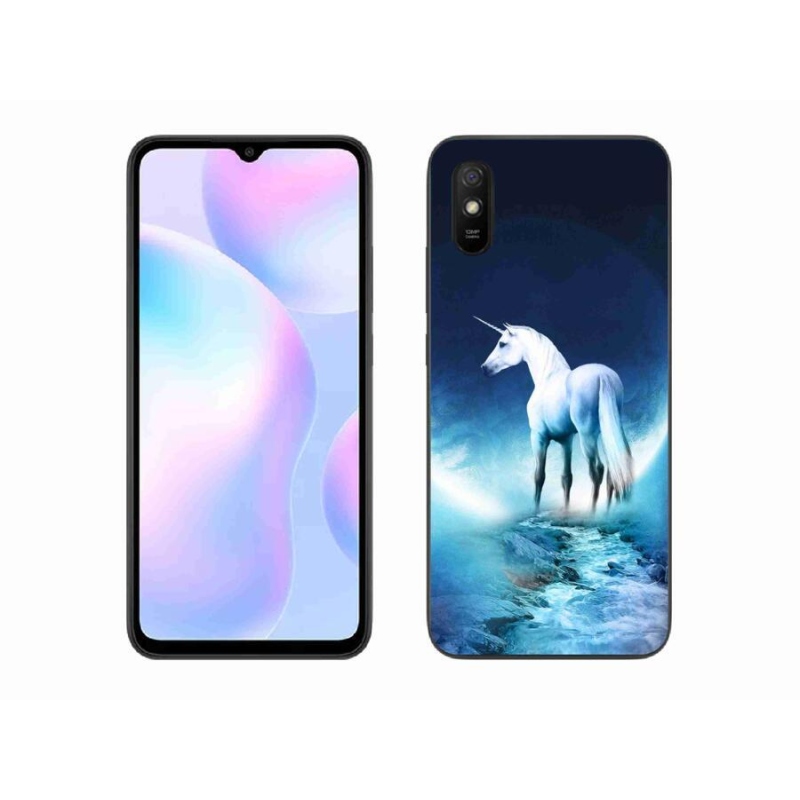 Gélový kryt mmCase na mobil Xiaomi Redmi 9AT - biely jednorožec