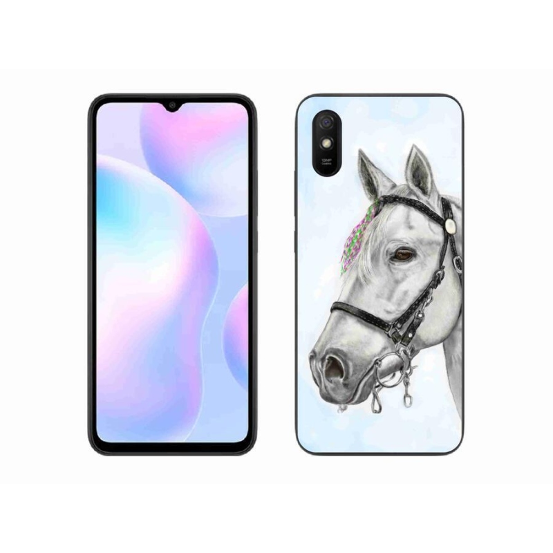 Gélový kryt mmCase na mobil Xiaomi Redmi 9AT - biely kôň 1