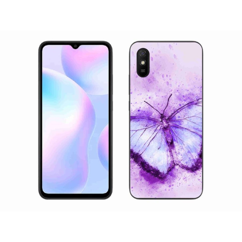 Gélový kryt mmCase na mobil Xiaomi Redmi 9AT - fialový motýľ