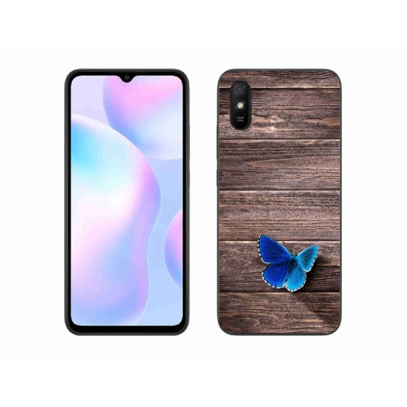 Gélový kryt mmCase na mobil Xiaomi Redmi 9AT - modrý motýľ 1