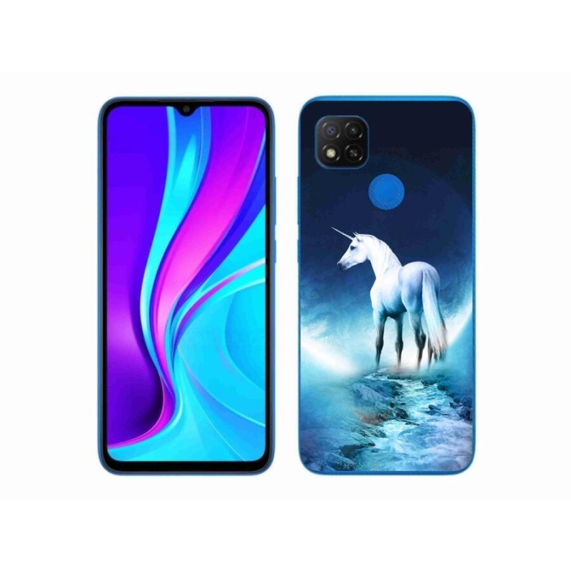 Gélový kryt mmCase na mobil Xiaomi Redmi 9C - biely jednorožec