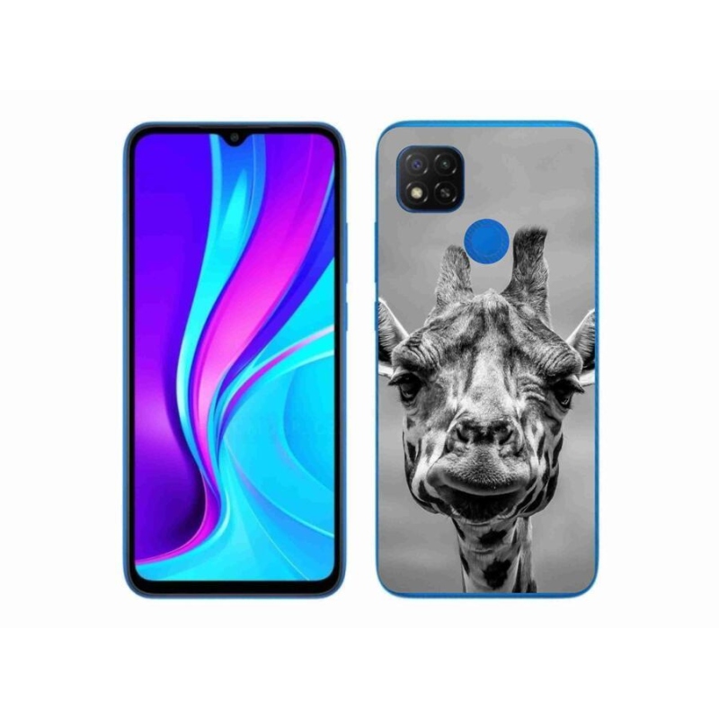 Gélový kryt mmCase na mobil Xiaomi Redmi 9C - čiernobiela žirafa