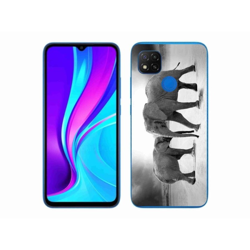 Gélový kryt mmCase na mobil Xiaomi Redmi 9C - čiernobieli slony